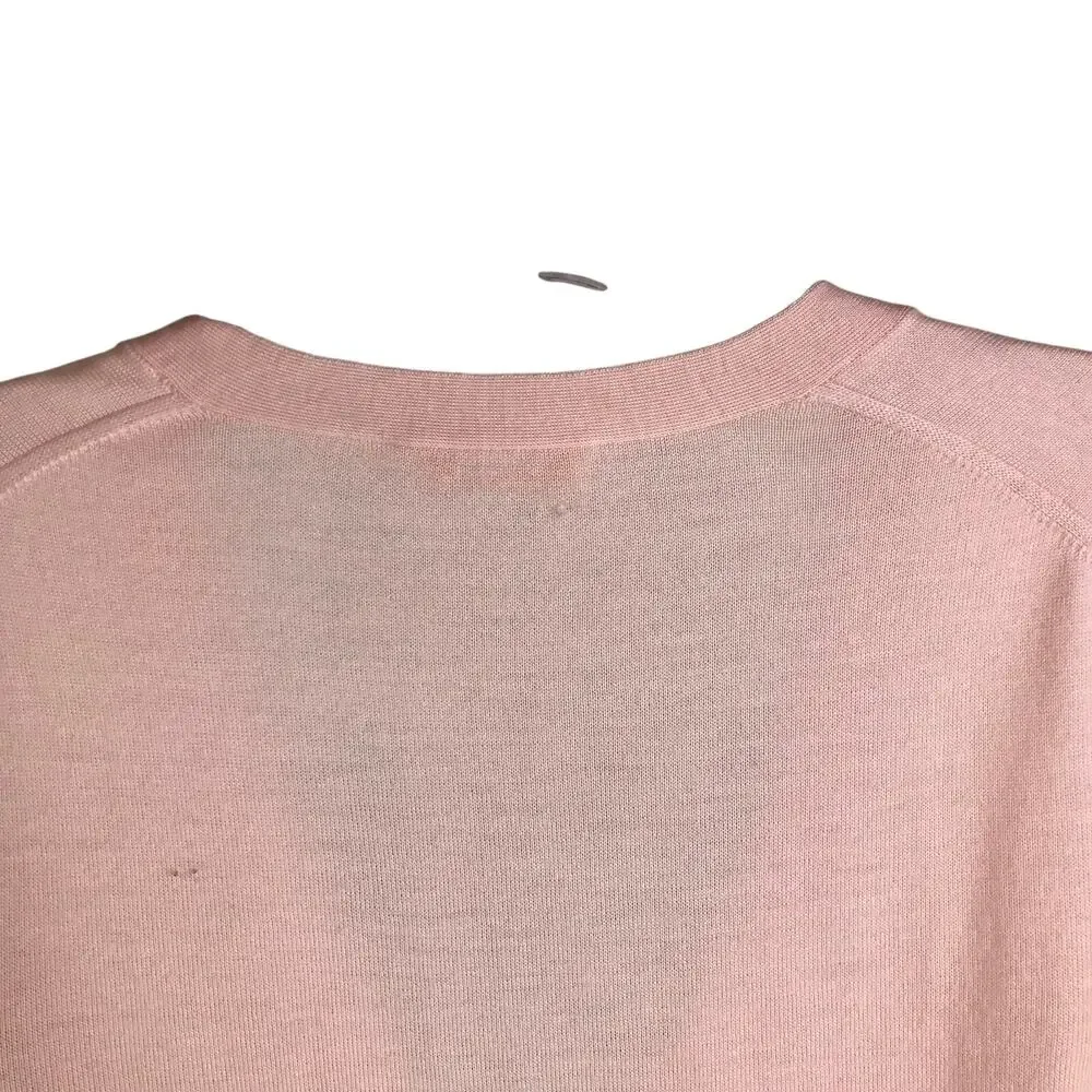 Tory Burch Madeline Cardigan Wmns Size XS/TP Coastal‎ Pink Gold Logo Buttons